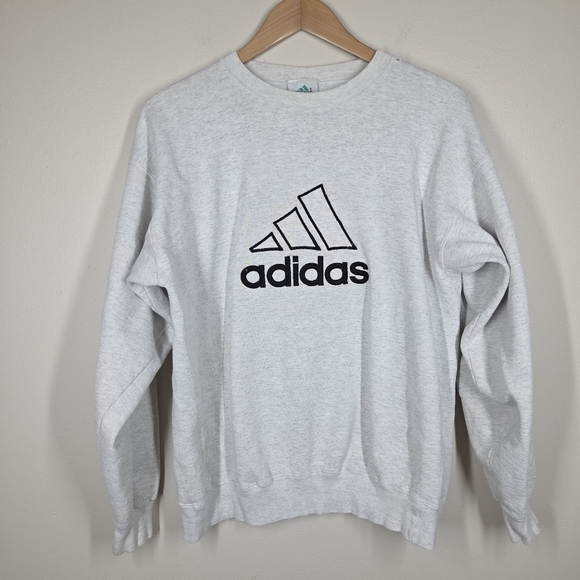 Vintage 90s Adidas Equipment Gray Black Embroidered Big Logo